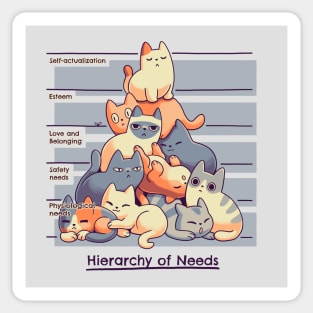 Hierarchy of Needs // Cats, Psychology, Maslow Pyramid Sticker